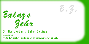 balazs zehr business card