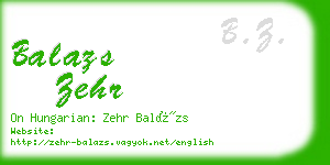 balazs zehr business card